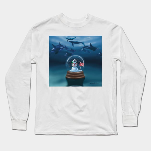 North Pole Dive Company Long Sleeve T-Shirt by dtipaints